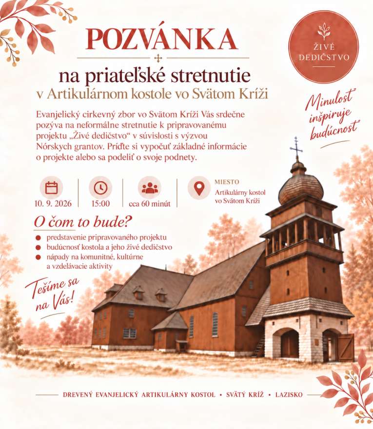 Pozvánka na stretnutie do Artikulárneho kostola